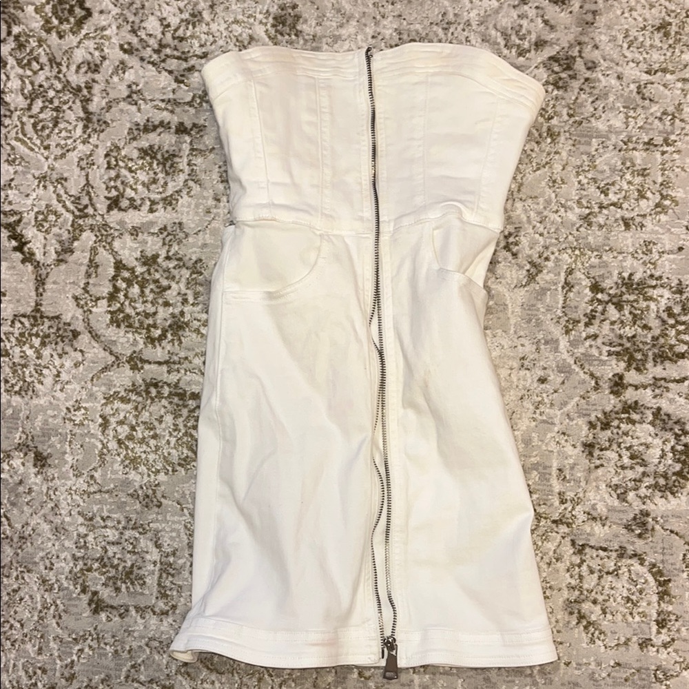 NEON BLONDE White Strapless Top